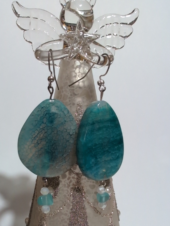 Handmade Jewelry - NWOT Handmade Teal Dangle Earrings